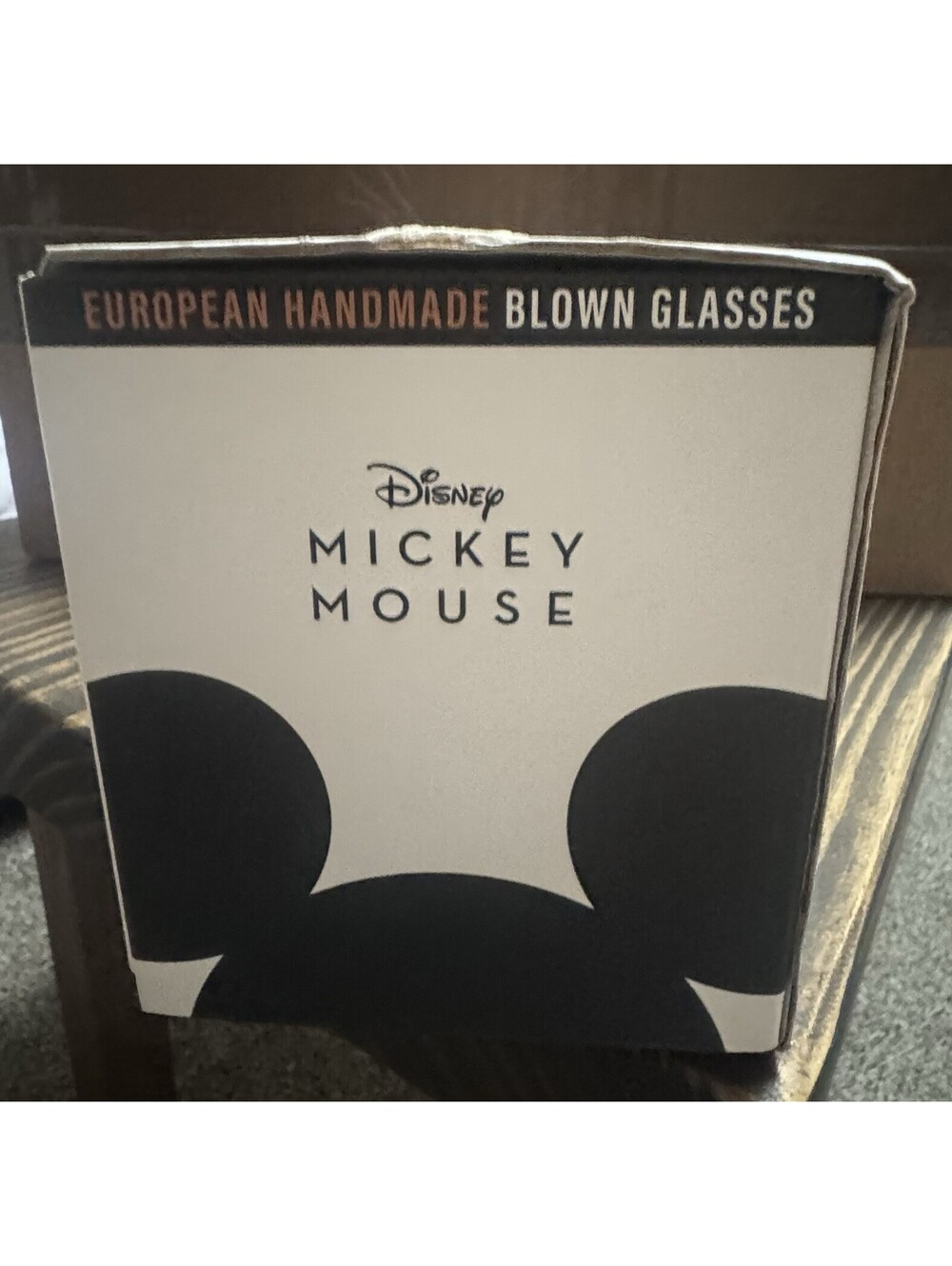 JoyJolt Disney Mickey Mouse Stemless Wine Glasses 2pc 20oz European Handmade NIB - Picture 4 of 5